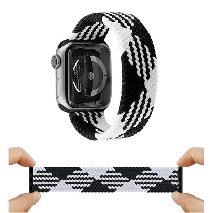 Curea Braided Breeze - Apple Watch 1/2/3/4/5/6/7/8/9/10/11/SE/SE2/SE3 - 38/40/41/42 MM - M - Black/White