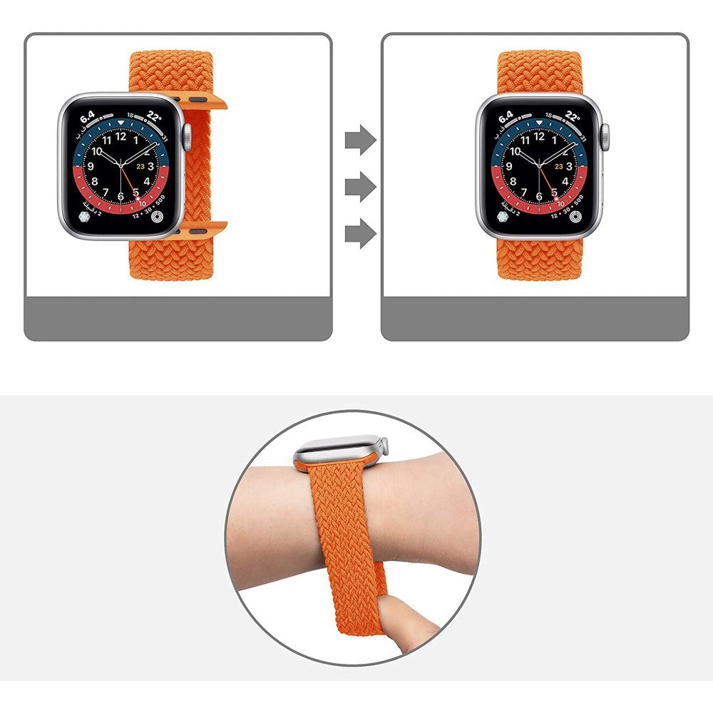 Curea Braided Breeze - Apple Watch 1/2/3/4/5/6/7/8/9/10/11/SE/SE2/SE3 - 38/40/41/42 MM - S - Orange