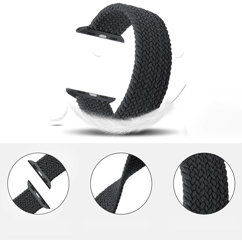 Curea Braided Breeze - Apple Watch 1/2/3/4/5/6/7/8/9/10/11/SE/SE2/SE3 - 38/40/41/42 MM - S - Space Gray