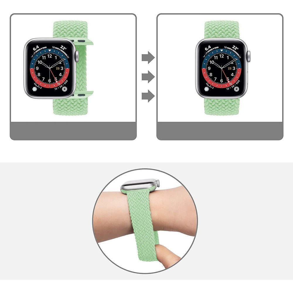 Curea Braided Breeze - Apple Watch 1/2/3/4/5/6/7/8/9/10/11/SE/SE2/SE3 - 38/40/41/42 MM - XS - Pistachio