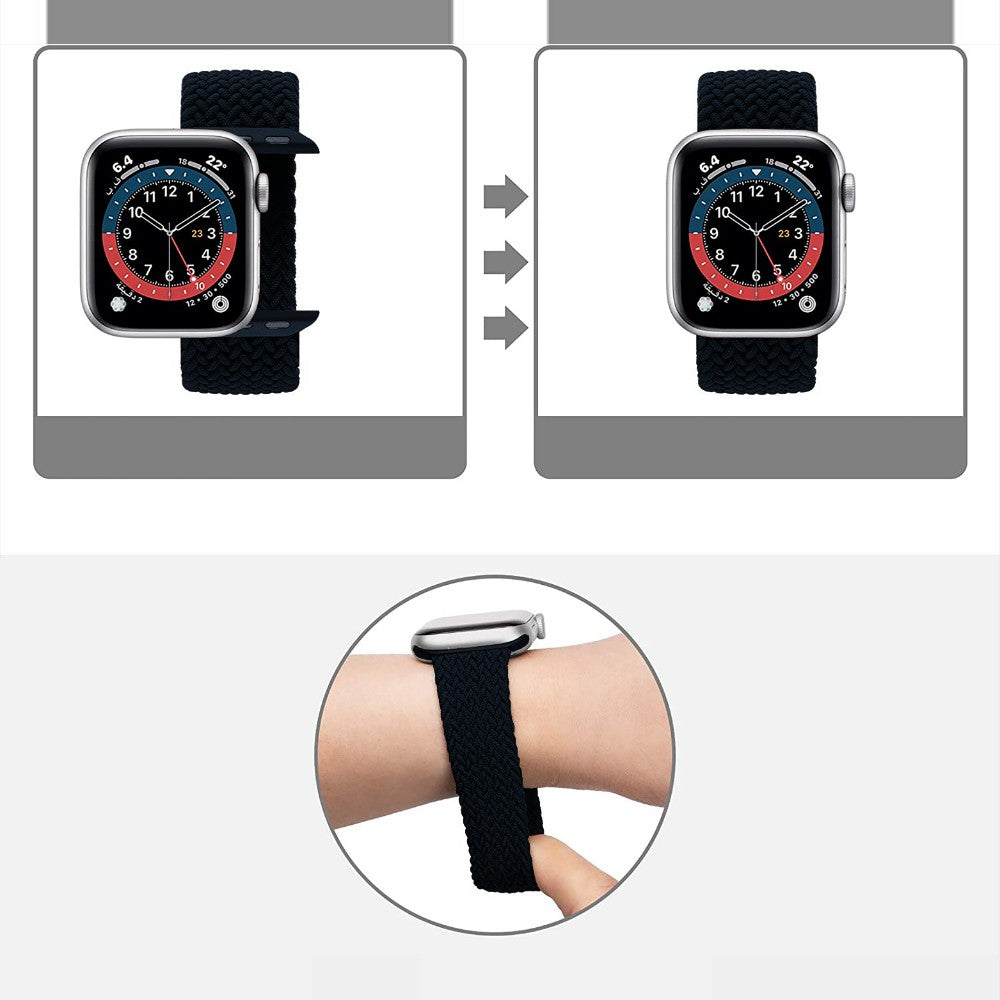 Curea Braided Breeze - Apple Watch 1/2/3/4/5/6/7/8/9/10/11/SE/SE2/SE3/Ultra 1/Ultra 2/Ultra 3 - 42/44/45/46/49 MM - L - Charcoal