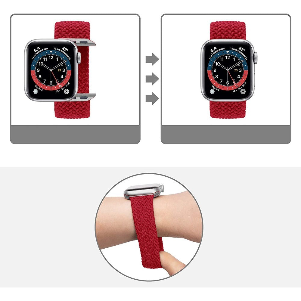 Curea Braided Breeze - Apple Watch 1/2/3/4/5/6/7/8/9/10/11/SE/SE2/SE3/Ultra 1/Ultra 2/Ultra 3 - 42/44/45/46/49 MM - L - Red