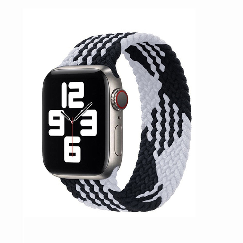 Curea Braided Breeze - Apple Watch 1/2/3/4/5/6/7/8/9/10/11/SE/SE2/SE3/Ultra 1/Ultra 2/Ultra 3 - 42/44/45/46/49 MM - M - Black/White