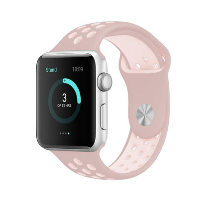 Curea Sport Loop Active - Apple Watch 1/2/3/4/5/6/7/8/9/10/11/SE/SE2/SE3/Ultra 1/Ultra 2/Ultra 3 - 42/44/45/46/49 MM - M/L - Light Pink/White