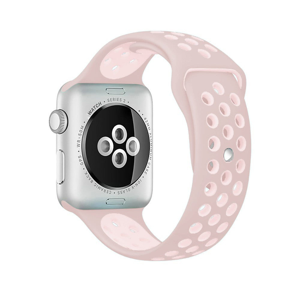 Curea Sport Loop Active - Apple Watch 1/2/3/4/5/6/7/8/9/10/11/SE/SE2/SE3/Ultra 1/Ultra 2/Ultra 3 - 42/44/45/46/49 MM - M/L - Light Pink/White
