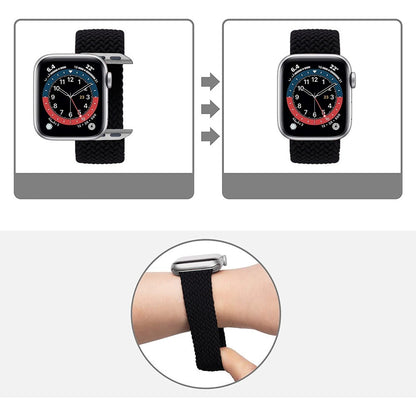 Curea Braided Breeze - Apple Watch 1/2/3/4/5/6/7/8/9/10/11/SE/SE2/SE3/Ultra 1/Ultra 2/Ultra 3 - 42/44/45/46/49 MM - S - Black