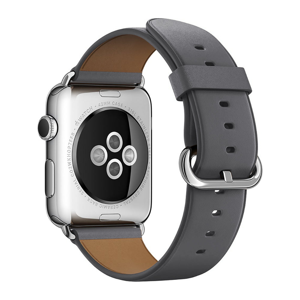 Leather Classic Strap - Apple Watch 1/2/3/4/5/6/7/8/9/10/11/SE/SE2/SE3 - 38/40/41/42 MM - Dark Gray
