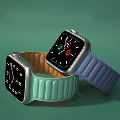 Leather Link Signature Strap - Apple Watch 1/2/3/4/5/6/7/8/9/10/11/SE/SE2/SE3 - 38/40/41/42 MM - Turquoise
