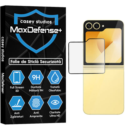 Folie Sticla MaxDefense+ - Samsung Galaxy Z Flip6 - Negru
