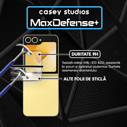 Folie Sticla MaxDefense+ - Samsung Galaxy Z Flip6 - Negru