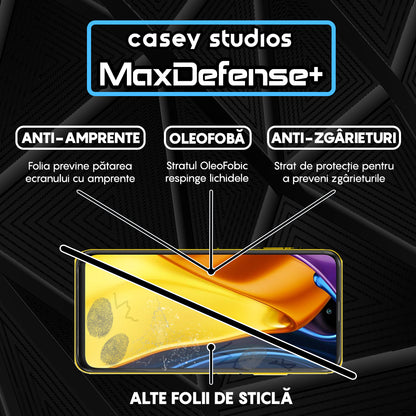Folie Sticla MaxDefense+ - Xiaomi Poco M3 Pro/Xiaomi Poco M3 Pro 5G - Negru