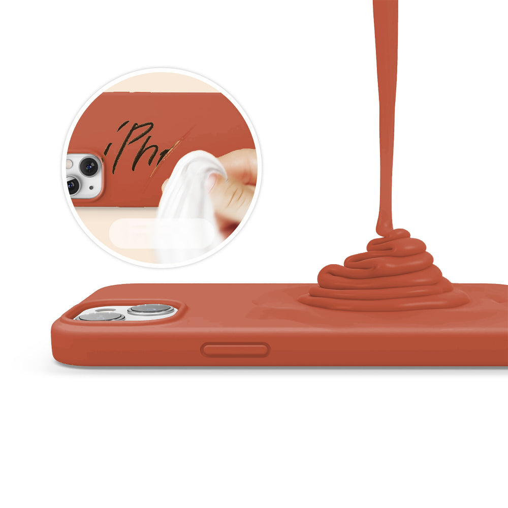 Husa Soft Silicone - iPhone 13 - Orange Red
