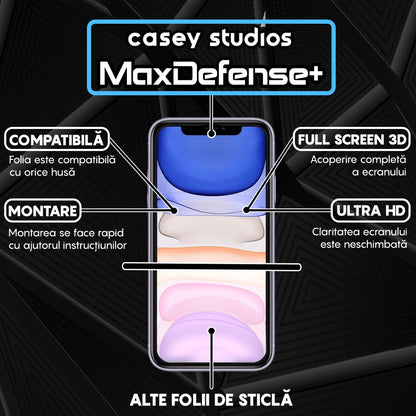 2x MaxDefense+ Tempered Glass Screen Protector - iPhone 11 Pro - Black