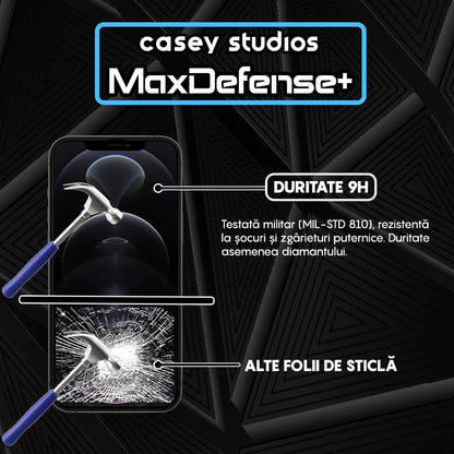 2x MaxDefense+ Tempered Glass Screen Protector Pack - iPhone 12 Pro Max - Black