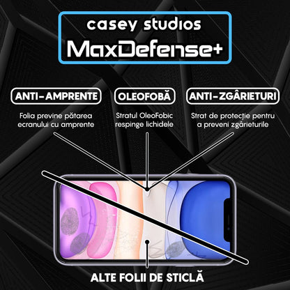 Pachet 2x Folie Sticla MaxDefense+ - iPhone 13 Mini - Negru