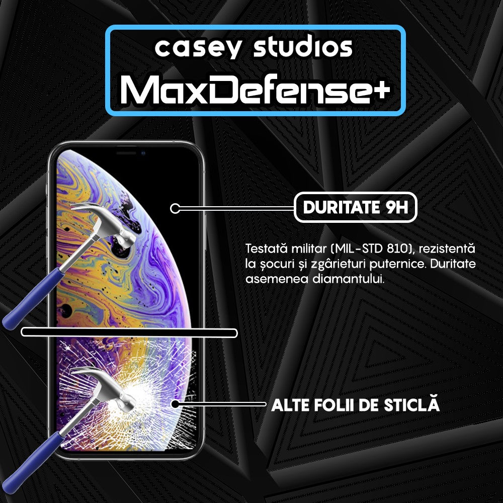 Pachet 2x Folie Sticla MaxDefense+ - iPhone 14 - Negru