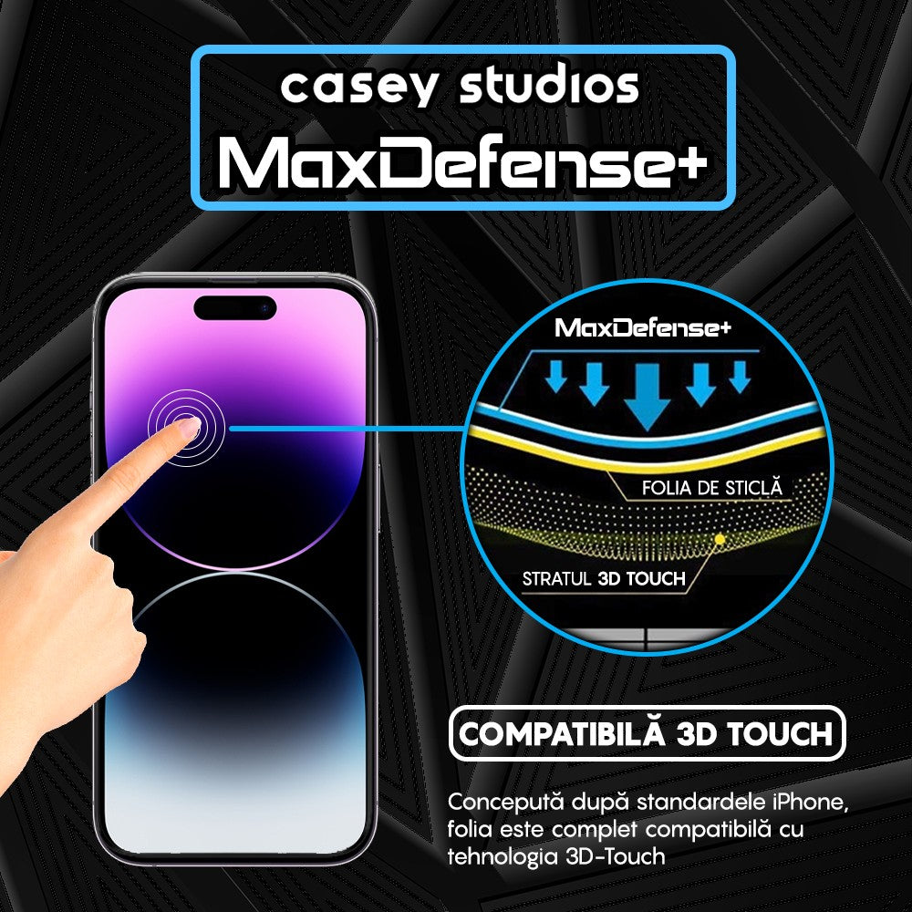 2x MaxDefense+ Tempered Glass Protector Pack - iPhone 14 Pro - Black