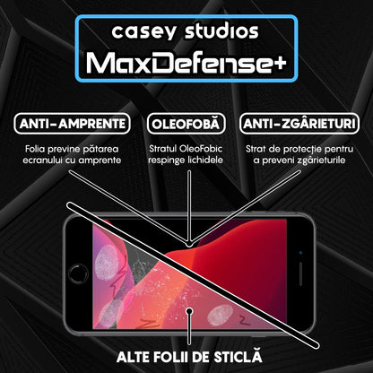 Pachet 2x Folie Sticla MaxDefense+ - iPhone 7/8/SE2 - Negru