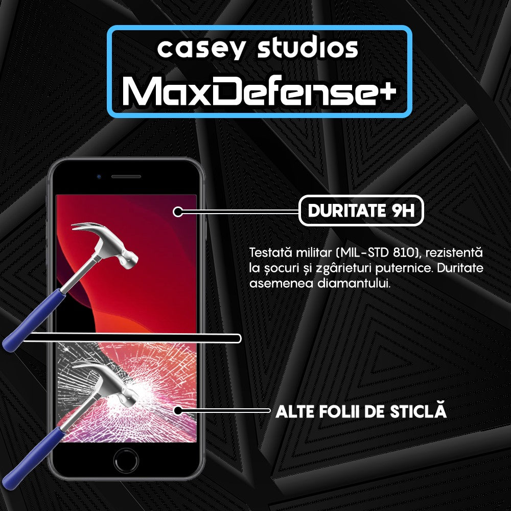 Pachet 2x Folie Sticla MaxDefense+ - iPhone 7 Plus/8 Plus - Negru