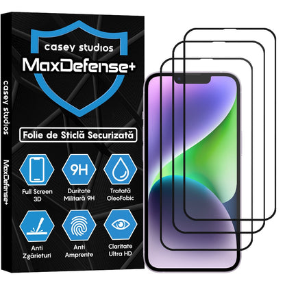 3x MaxDefense+ Glass Screen Protector Pack - iPhone 11 Pro Max - Black