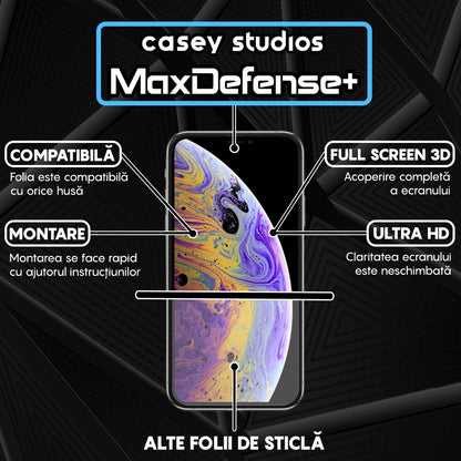 3x MaxDefense+ Tempered Glass Screen Protector Pack - iPhone 14 - Black