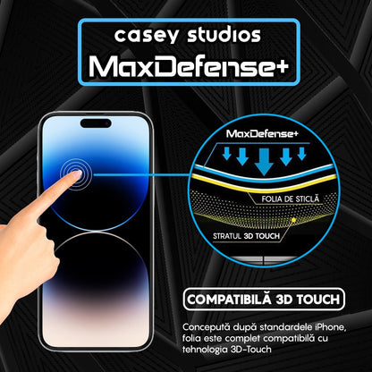3x MaxDefense+ Glass Screen Protector Pack - iPhone 14 Pro Max - Black