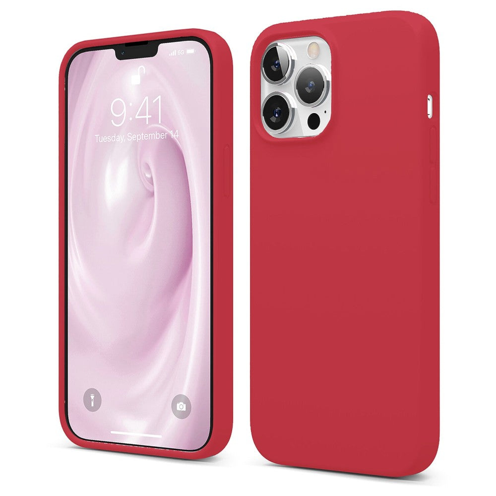 Soft Silicone Case - iPhone 13 Pro Max - Light Red