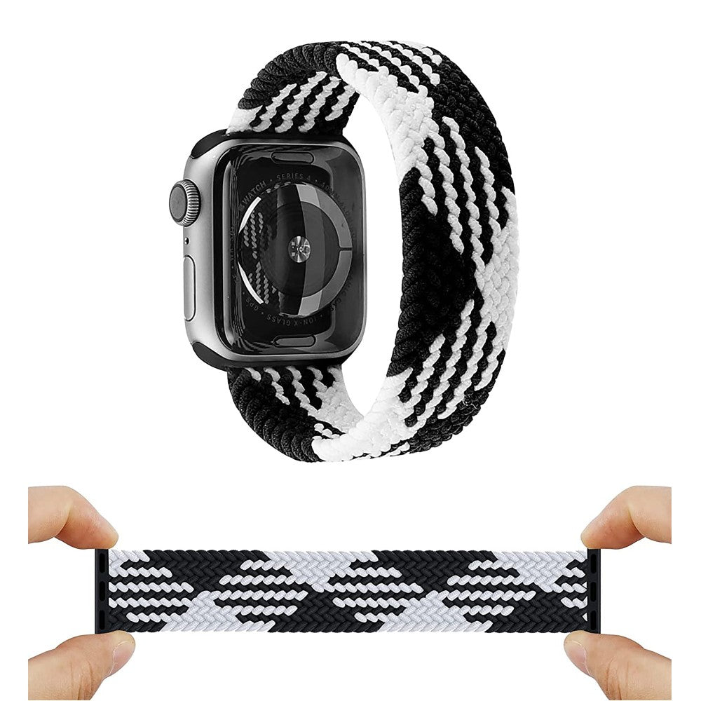 Curea Braided Breeze - Apple Watch 1/2/3/4/5/6/7/8/9/10/11/SE/SE2/SE3 - 38/40/41/42 MM - XXS - Black/White