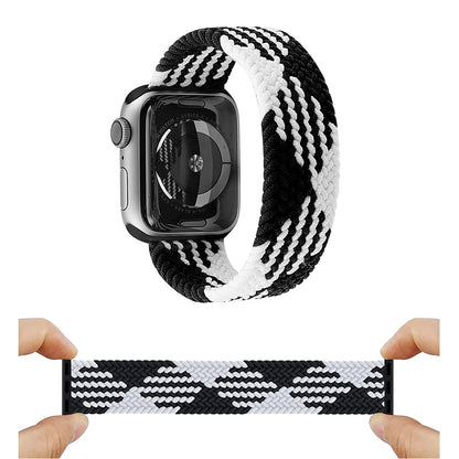 Curea Braided Breeze - Apple Watch 1/2/3/4/5/6/7/8/9/10/11/SE/SE2/SE3/Ultra 1/Ultra 2/Ultra 3 - 42/44/45/46/49 MM - XS - Black/White