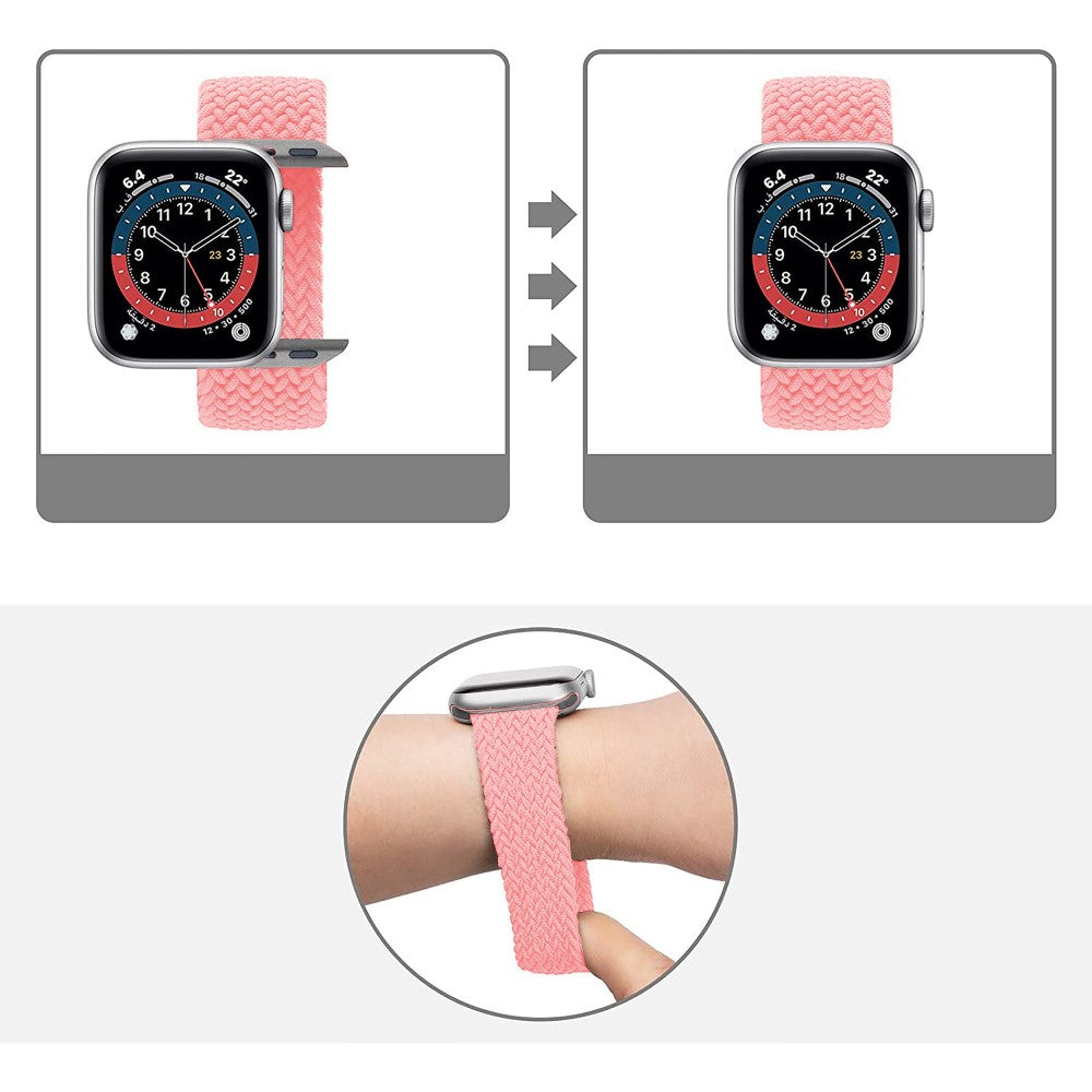 Curea Braided Breeze - Apple Watch 1/2/3/4/5/6/7/8/9/10/11/SE/SE2/SE3/Ultra 1/Ultra 2/Ultra 3 - 42/44/45/46/49 MM - XS - Pink