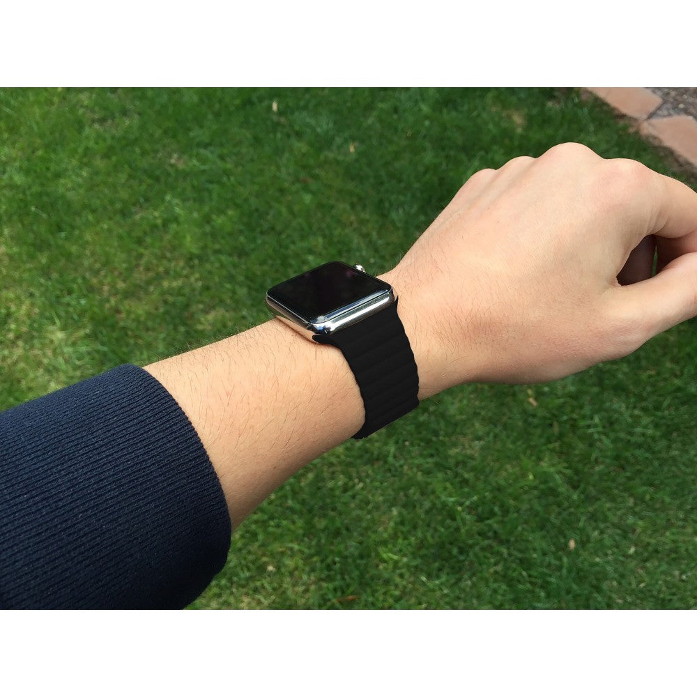Curea Leather Loop Heritage - Apple Watch 1/2/3/4/5/6/7/8/9/10/11/SE/SE2/SE3 - 38/40/41/42 MM - Black