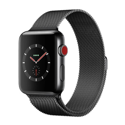 Milanese Classic Strap - Apple Watch 1/2/3/4/5/6/7/8/9/10/11/SE/SE2/SE3/Ultra 1/Ultra 2/Ultra 3 - 42/44/45/46/49 MM - Carbon Black