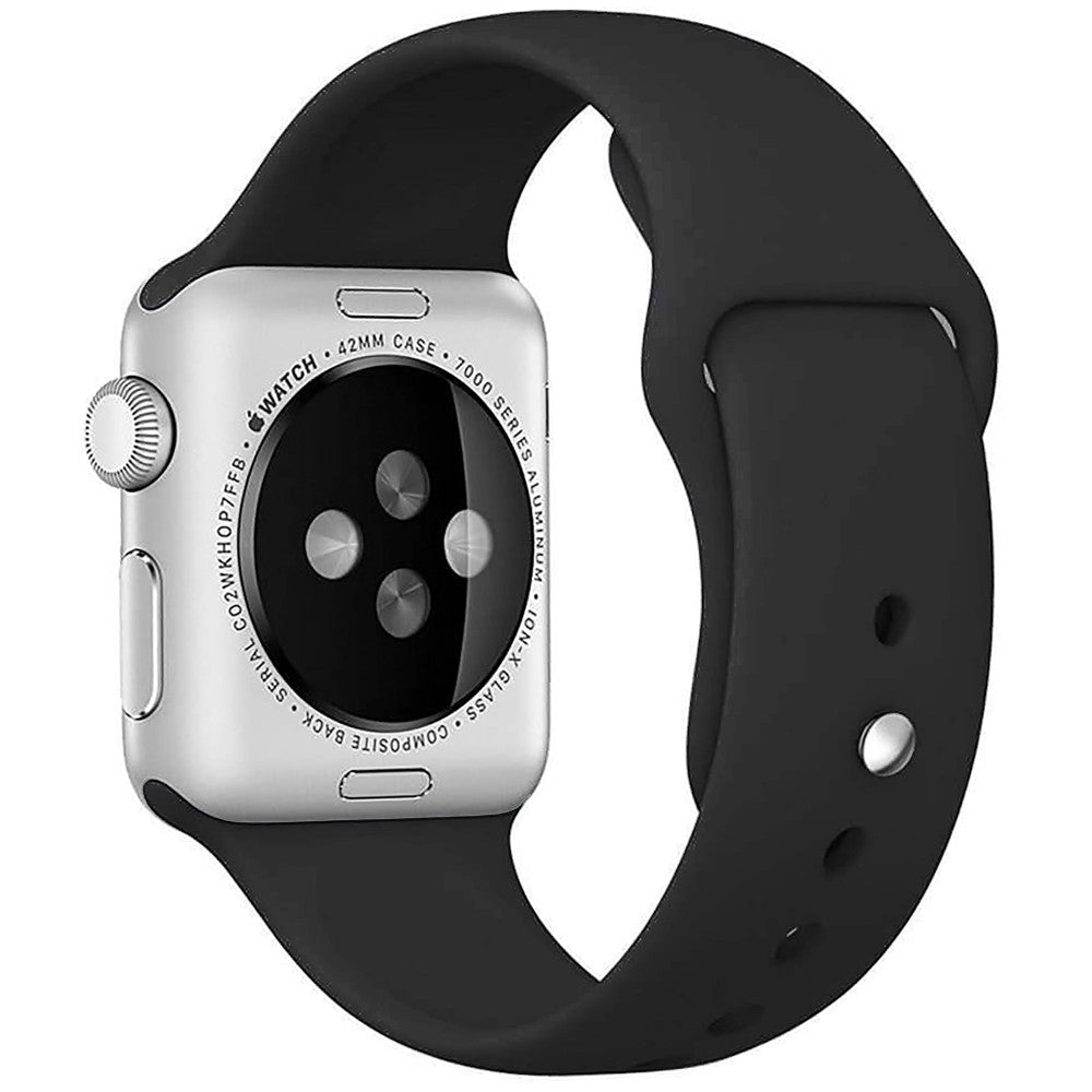 Curea Silicone Sport - Apple Watch 1/2/3/4/5/6/7/8/9/10/11/SE/SE2/SE3 - 38/40/41/42 MM - S/M - Black
