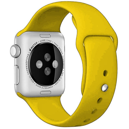 Silicone Sport Band - Apple Watch 1/2/3/4/5/6/7/8/9/10/11/SE/SE2/SE3/Ultra 1/Ultra 2/Ultra 3 - 42/44/45/46/49 MM - S/M - Yellow
