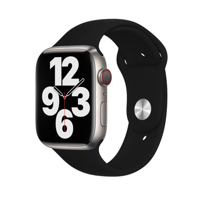 Curea Silicone Sport - Apple Watch 1/2/3/4/5/6/7/8/9/10/11/SE/SE2/SE3/Ultra 1/Ultra 2/Ultra 3 - 42/44/45/46/49 MM - S/M - Black