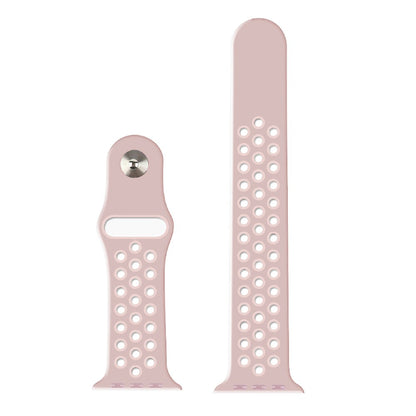 Curea Sport Loop Active - Apple Watch 1/2/3/4/5/6/7/8/9/10/11/SE/SE2/SE3/Ultra 1/Ultra 2/Ultra 3 - 42/44/45/46/49 MM - S/M - Light Pink/White