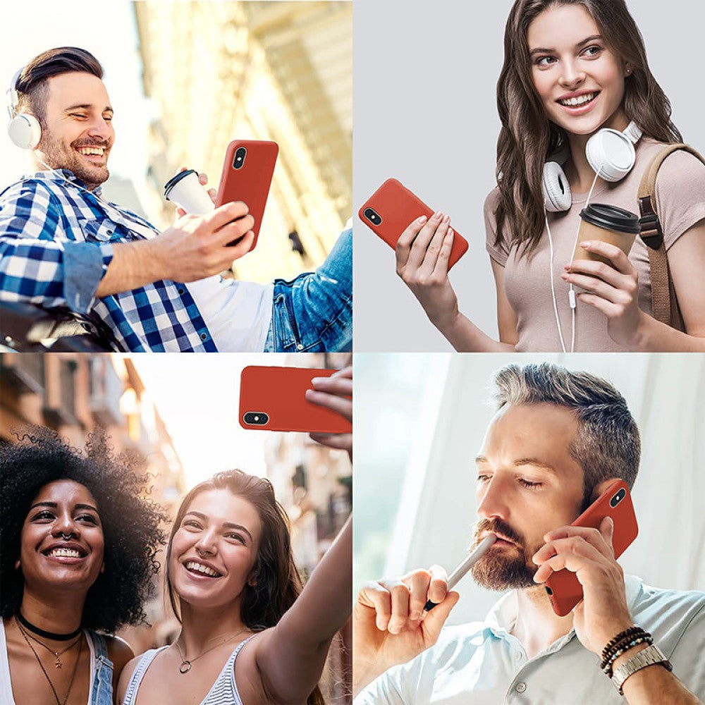 Soft Silicone Case - iPhone XS Max - Orange Red