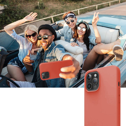 Soft Silicone Case - iPhone 12 Pro Max - Orange Red