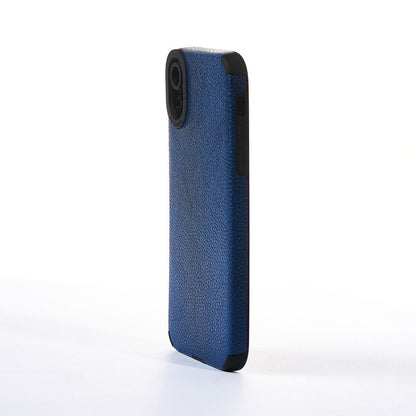 Grained Leather Case - iPhone XR - Blue