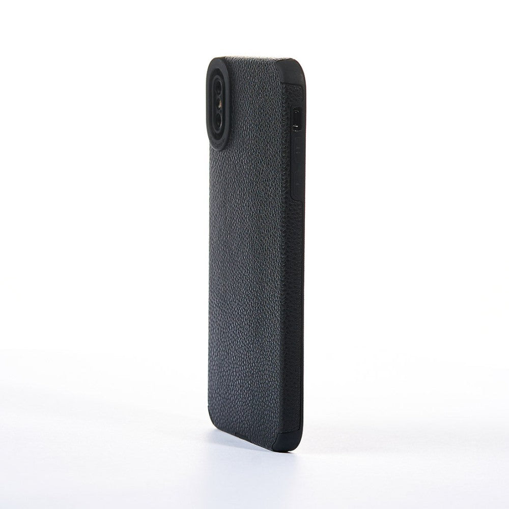Husa Grained Leather - iPhone XS Max - Negru