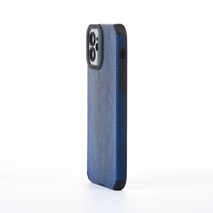Husa Grained Leather - iPhone 13 Pro- Albastru