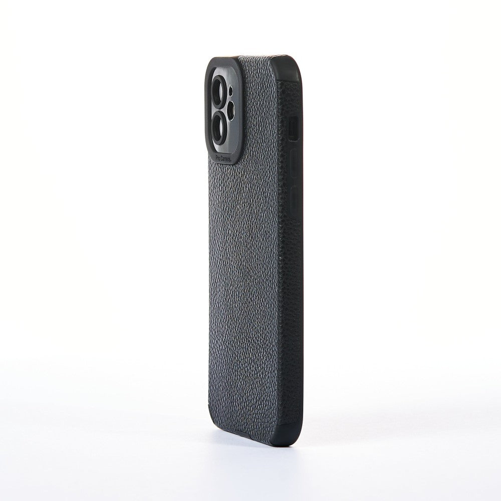 Husa Grained Leather - iPhone 12 - Negru