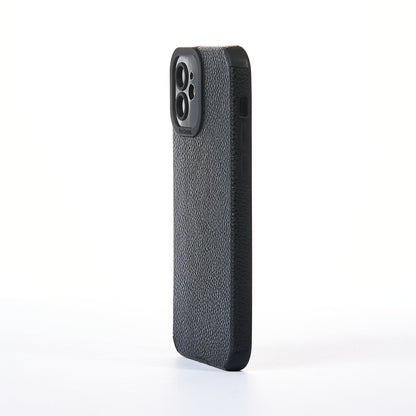 Husa Grained Leather - iPhone 12 - Negru