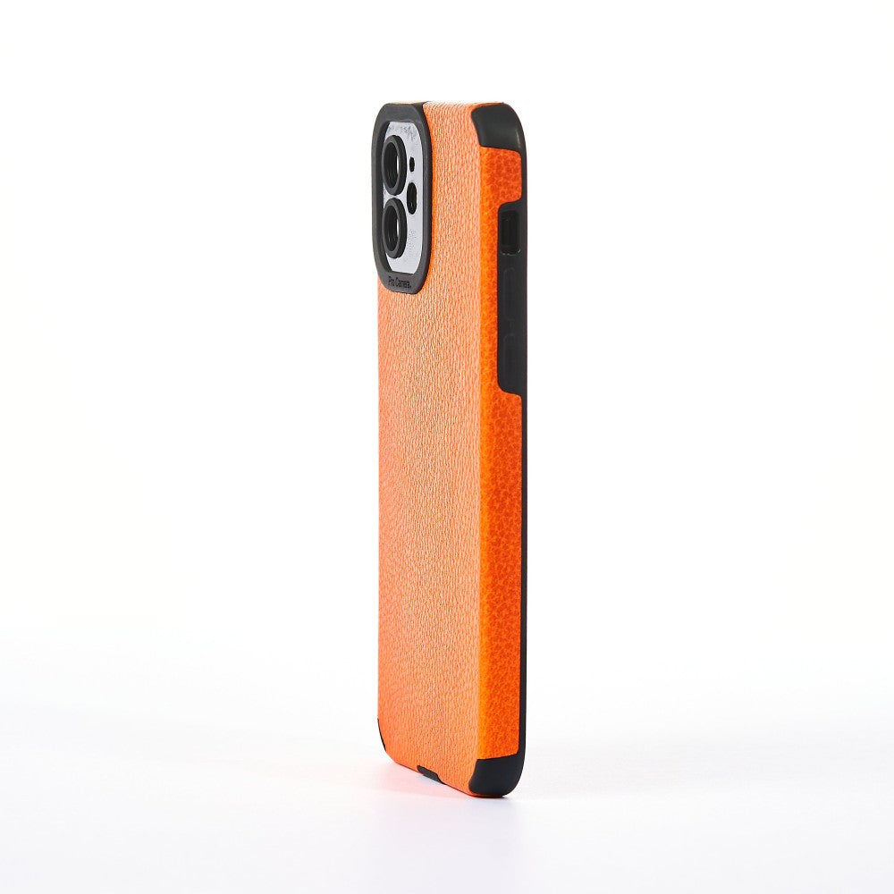 Husa Grained Leather - iPhone 12 - Portocaliu