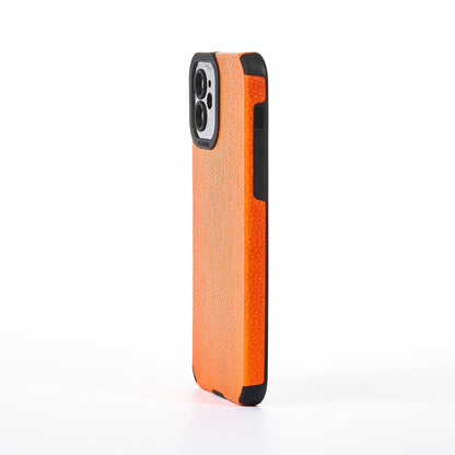 Husa Grained Leather - iPhone 12 - Portocaliu
