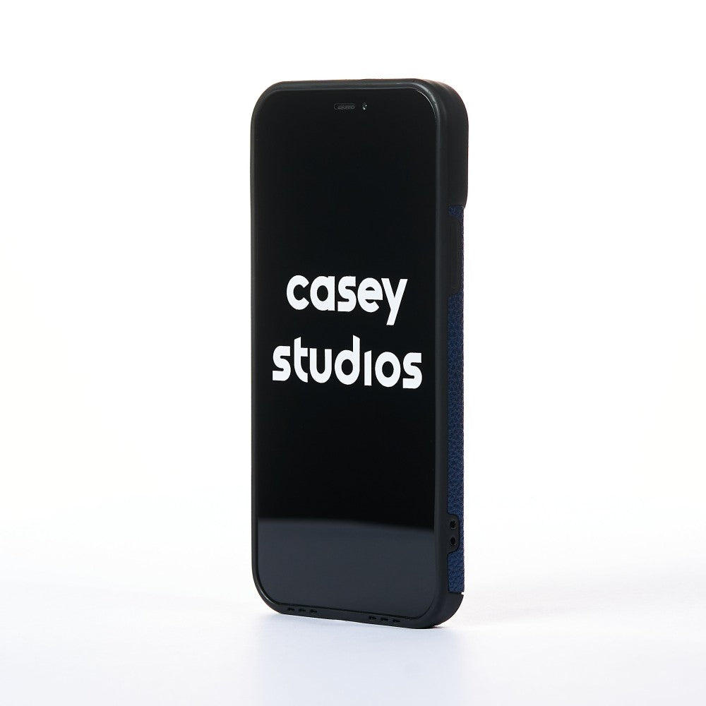 Husa Grained Leather - iPhone 12 Pro - Albastru