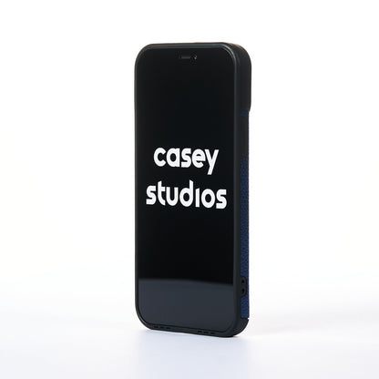 Husa Grained Leather - iPhone 12 Pro - Albastru
