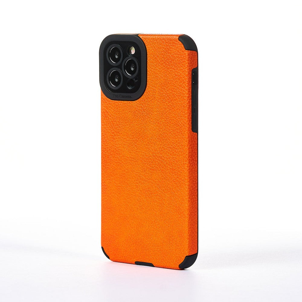Grained Leather Case - iPhone 12 Pro - Orange