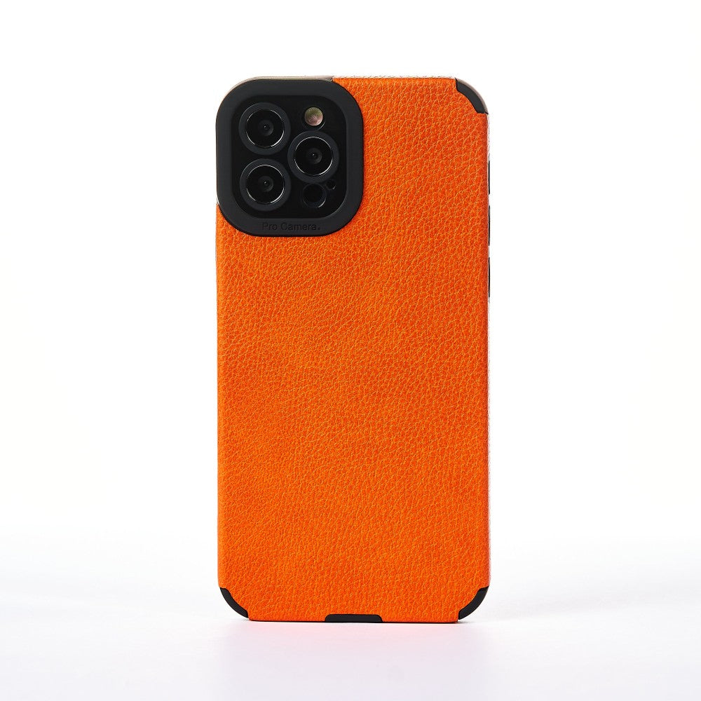 Grained Leather Case - iPhone 12 Pro - Orange