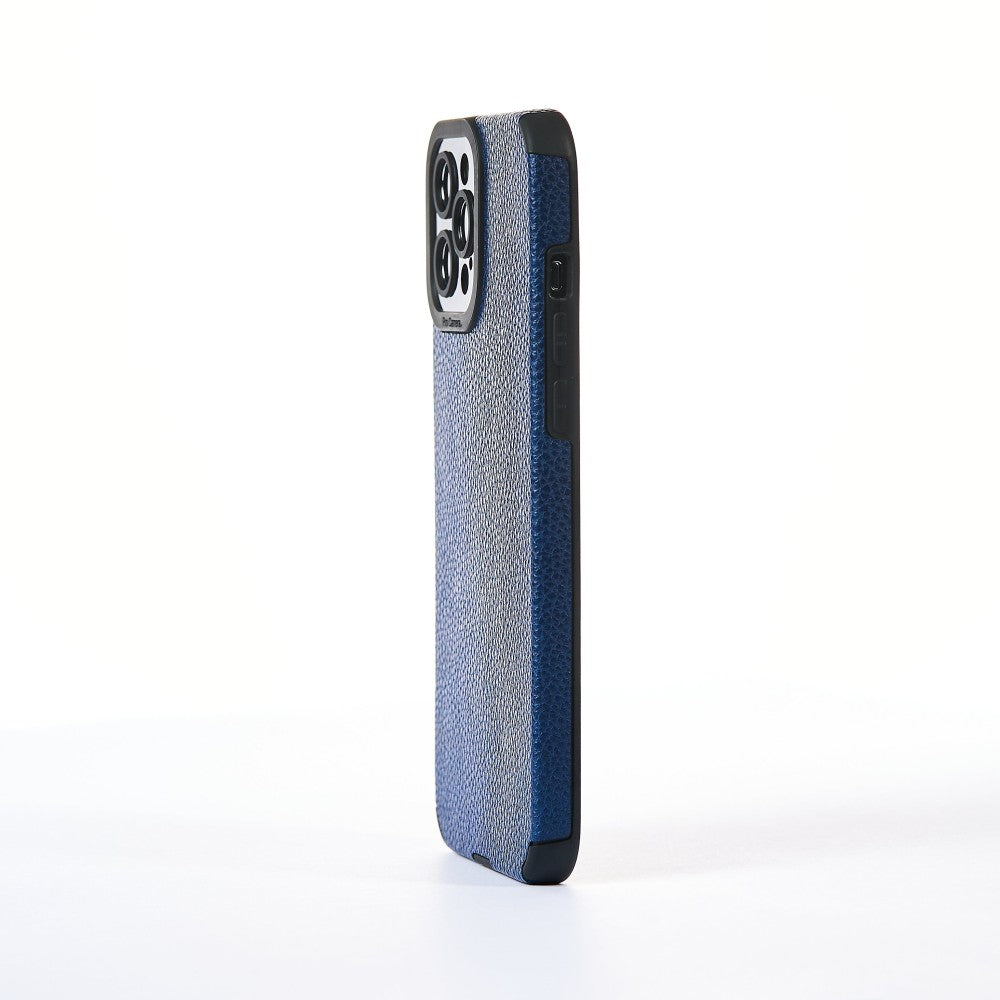 Husa Grained Leather - iPhone 12 Pro Max - Albastru
